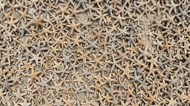 Close-up of a dense carpet of small, star-shaped succulent plants forming a natural, textured ground cover.