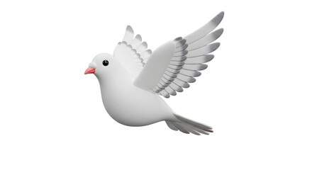 Obraz premium Stylized White Dove in Flight