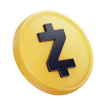 Zcash ZEC Cryptocurrency Coin 3D Render Illustration