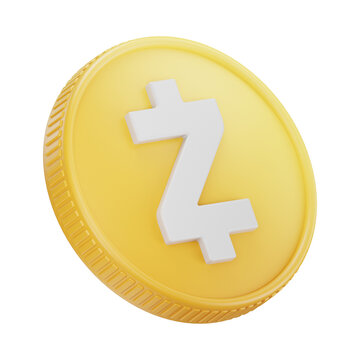 Zcash ZEC Cryptocurrency Coin 3D Render Illustration
