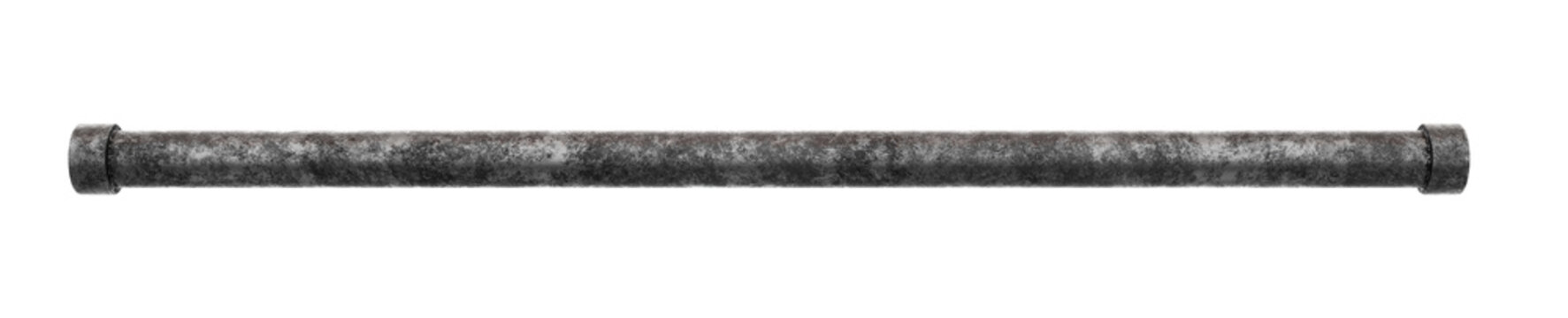 highly detailed 3d render of an old steel pipe with weathered rusty texture and grunge surface. realistic industrial metallic construction element isolated for plumbing or pipeline architectural