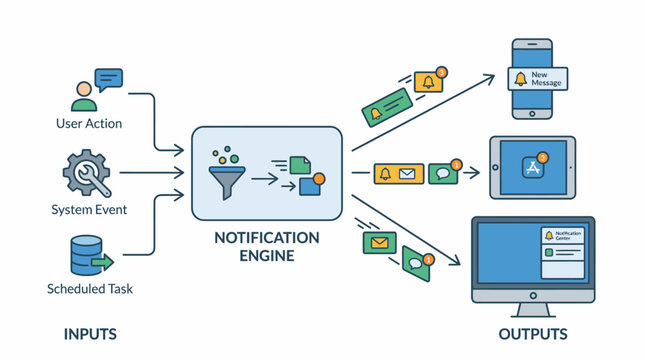 Notification Engine Process Flowchart Diagram