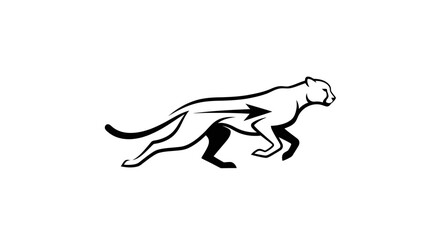Fototapeta premium Cheetah Silhouette Speed Arrow Logo Vector Illustration Flat Design