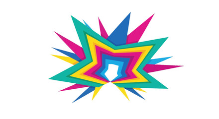 Colorful abstract starburst explosion on white background © punduh