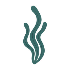 Obraz premium Minimalist Green Seaweed Illustration