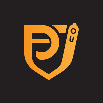 Vector illustration of a shield icon and security badge symbol on a white background as a business web element for a logo or internet service sign