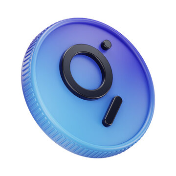 The Graph GRT Cryptocurrency Coin 3D Render Illustration