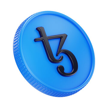 Tezos XTZ Cryptocurrency Coin 3D Render Illustration