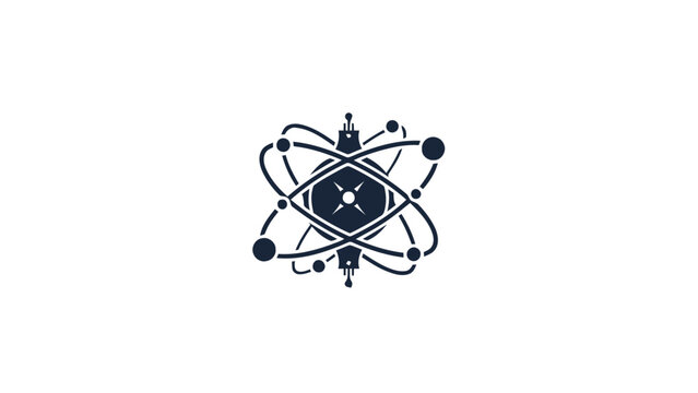 Intricate Atomic Structure Depicted with Orbiting Electrons and Core.
