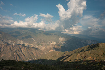 Obraz premium Chicamocha canyon panorama with vast rolling mountains