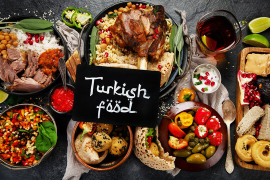 Various of Middle eastern or Arab dishes.