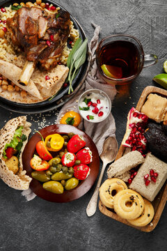 Various of Middle eastern or Arab dishes.