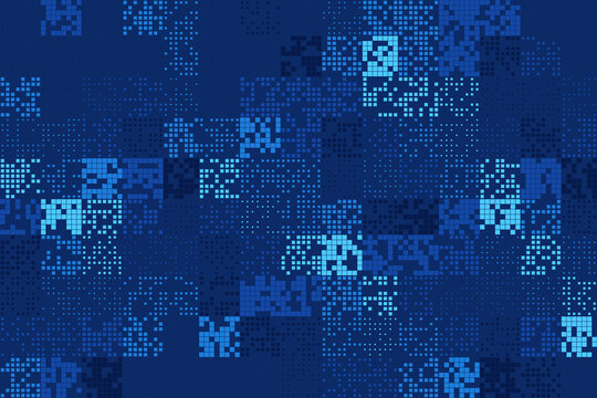 Fintech Data Blocks Pixel Matrix Background