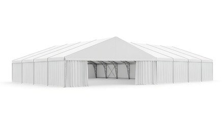 Obraz premium Large White Marquee Tent Structure for Events and Exhibitions.