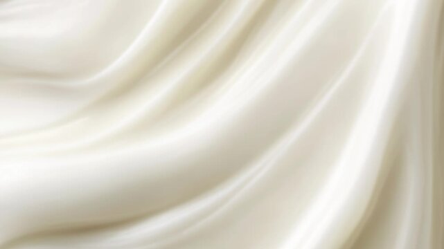 Abstract waving white textile background milk creamy oil wavy texture surface liquid pattern wave silk satin fabric cloth fluttering material animation motion design business ads wallpaper