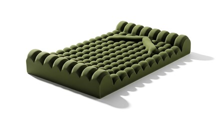 Naklejka premium Green Medical Cushion with Textured Surface for Pressure Relief.