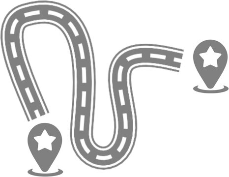 Road map with two star locations