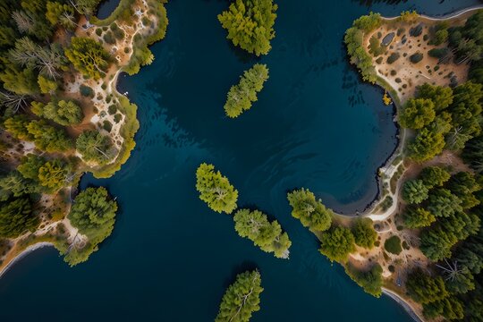 Drone shot of an inlet's intricate waterways