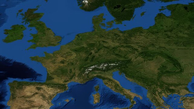 Satellite Zoom Animation From World Map To Hanover Germany Location