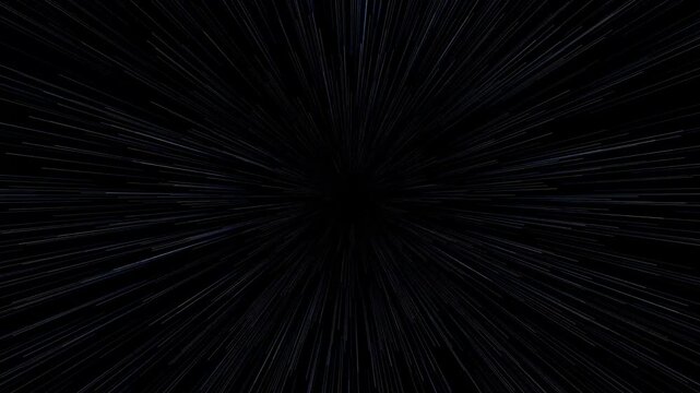 Fast Warp Speed Motion Through Deep Space Star Field Background