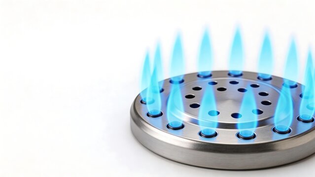 Gas stove burner with blue flames