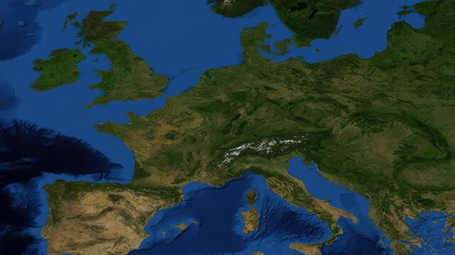Satellite Map Zoom Animation From World View To Dortmund Germany