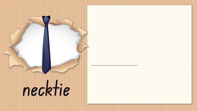 Educational Alphabet Animation for Letter N with Necktie Illustration