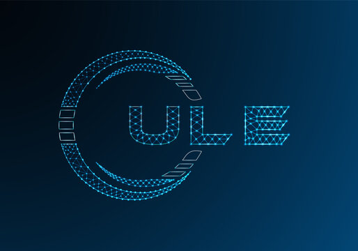 ULE low poly letter logo vector design. ULE lower poly logo design. Low poly logo.