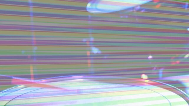 Scanlines clearing, snare rim revealing, camera tilting to reveal tom and cymbal, showing kit