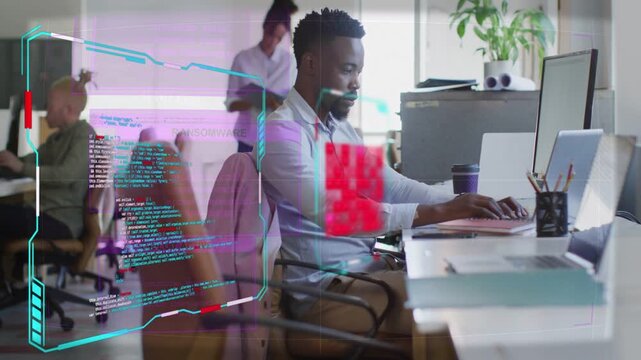 Vertical video: HUD appearing, dev typing while AR grid scanning chest, enabling live code analysis