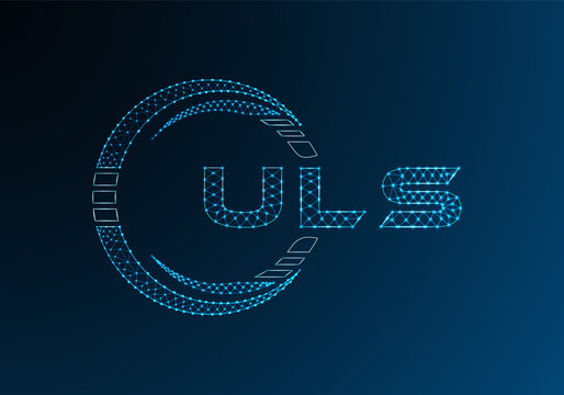 ULS low poly letter logo vector design. ULS lower poly logo design. Low poly logo.