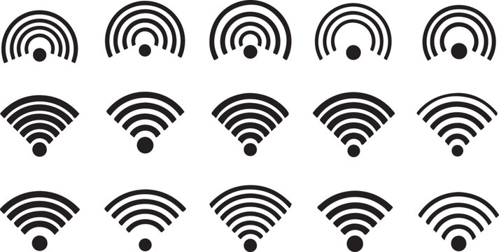 Wi-Fi signal icons on white background pattern