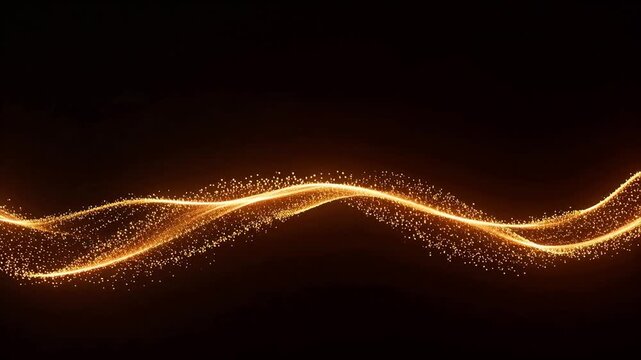 Golden glowing wave pattern