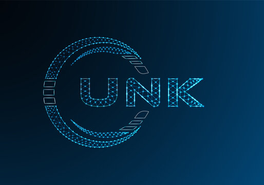 UNK low poly letter logo vector design. UNK lower poly logo design. Low poly logo.