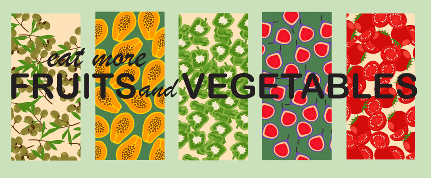 Modern trendy healthy food poster for wallpaper, wall d&eacute;cor, print, postcard, cover, template, banner