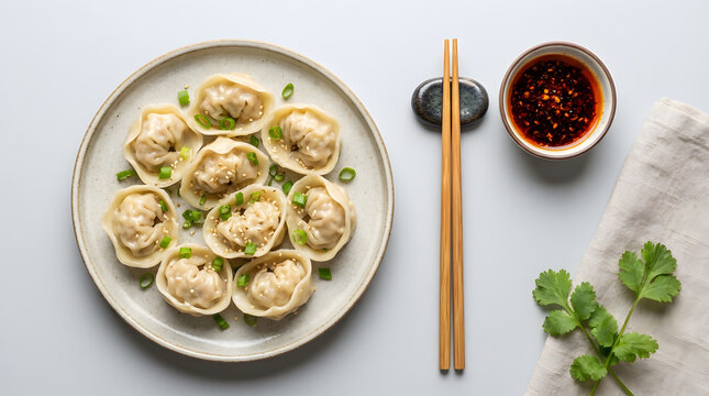 Delicious dumplings on a plate.