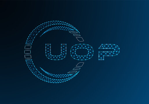 UOP low poly letter logo vector design. UOP lower poly logo design. Low poly logo.