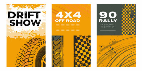 Racing event banners featuring drift off road and rally themes © Tapan