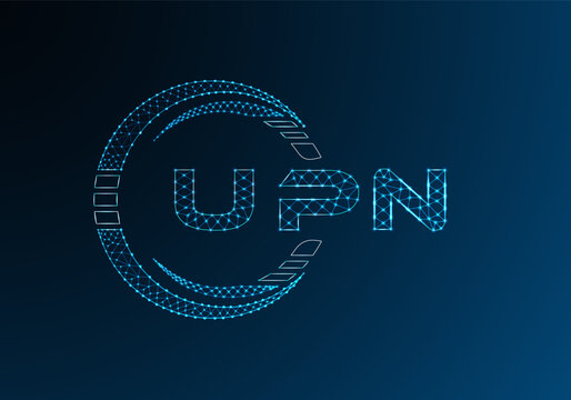 UPN low poly letter logo vector design. UPN lower poly logo design. Low poly logo.