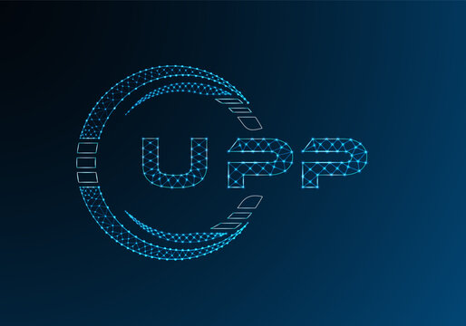 UPP low poly letter logo vector design. UPP lower poly logo design. Low poly logo.