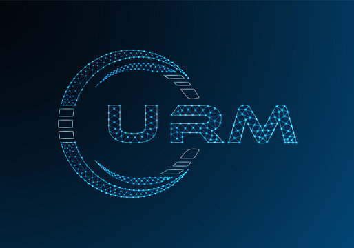 URM low poly letter logo vector design. URM lower poly logo design. Low poly logo.