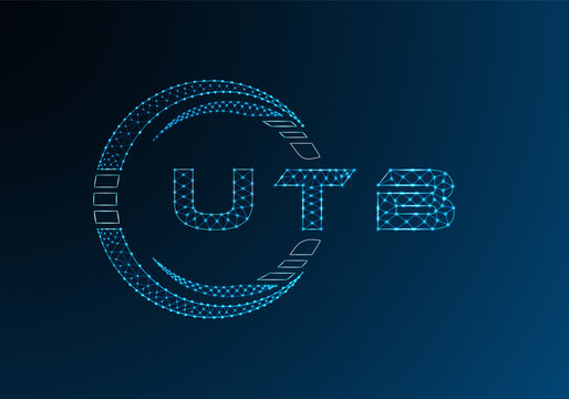 UTB low poly letter logo vector design. UTB lower poly logo design. Low poly logo.