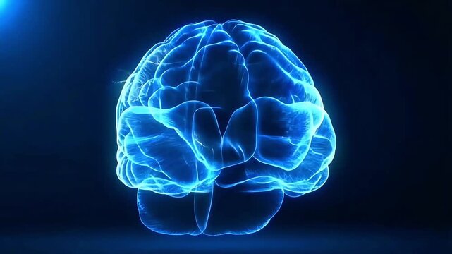  A futuristic glowing digital brain visualization representing artificial intelligence and technology