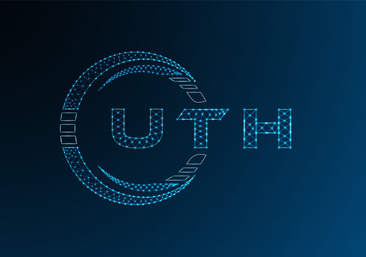 UTH low poly letter logo vector design. UTH lower poly logo design. Low poly logo.