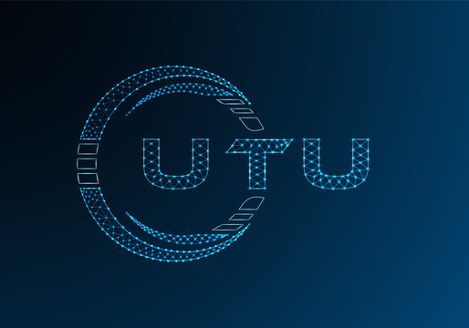 UTU low poly letter logo vector design. UTU lower poly logo design. Low poly logo.