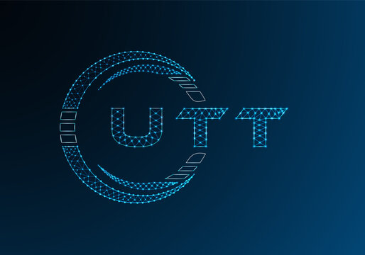 UTT low poly letter logo vector design. UTT lower poly logo design. Low poly logo.