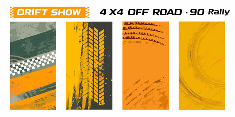 Graphic design elements for off road racing and drifting events © Shahabuddin