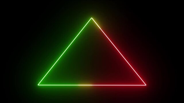 Neon triangle icon on black background