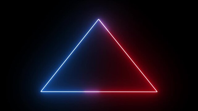 Neon triangle icon on black background