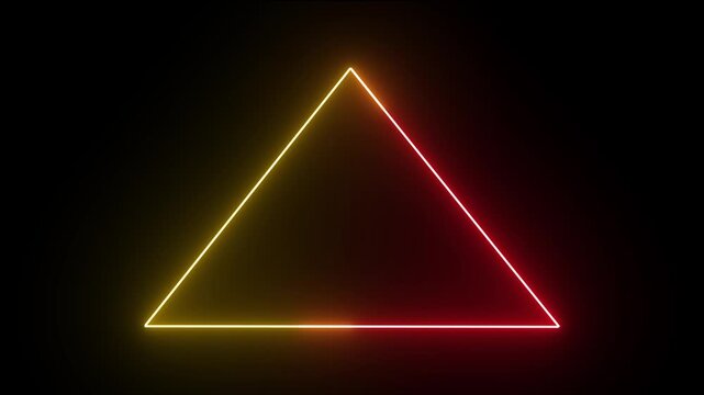 Neon triangle icon on black background
